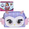 Purse Pets | BORSETTA PRINT PERFECT | versione Gufetta Viola Scozzese, oltre 30 effetti sonori e reazioni, giocattoli per bambine dai 4 anni in su