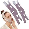 LAIYORA V Line Maschera per lifting facciale, riutilizzabile, con doppio sottogola per dormire, traspirante, antirughe, per dimagrire il viso, comoda per donne e uomini (2 pezzi)