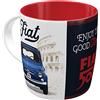 Nostalgic-Art Tazza da caffè retrò, Fiat - Good things - Idea regalo per amanti di auto, in ceramica, divertente design vintage con detto, 330 ml