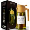 CREADY Spruzzino Olio per Friggitrice Aria 470 ml | Bottiglia Spray Olio Vetro Riutilizzabile | Dosatore Olio 2 in 1 | Etichette Incluse