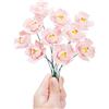 MLETULIPS Bouquet di fiori artificiali in ceramica, fatti a mano, bouquet di fiori artificiali, decorazioni floreali, regali creativi per composizioni floreali, decorazione per la casa (rosa, fiori di
