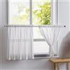 Lumeclat Set di 2 Tendine Corte Semi-trasparenti, 63.5X93.5cm, Bistrot Bianche, Decorazione Tenda, Tende in stile country, Effetto Lino per Cucina, bagno e Soggiorno,Stile Country,Per Finestre Piccole