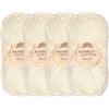 BambooMN JubileeYarn - Filato sportivo in cotone di bambù, 4 strati, 50 g/matassa, latte di mandorla, 4 matasse