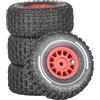 RcThjia Pneumatici e ruote pre-incollati per camion RC 1/14 (4 pezzi) - Pneumatici esagonali per tutti i terreni da 12 mm OD da 6,5 cm - Compatibile con Traxxas, ARRMA Mojave GROM, Tamiya Kyosho HPI scala 1