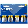 Cellularepairassistance VARTA ENERGY BATTERIE STILO AA LR06 (PACCO DA 8) BATTERIA ALCALINA - IDEALI PER GIOCATTOLI, TORCE, CONTROLLER E ALTRI DISPOSITIVI A BATTERIA