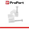 GRAFFE FERMACAVO CON CHIODO PER CAVO TONDO 7MM BIANCA 100PZ PROPART
