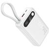 POWERBANK HOCO 20000 MAH QC PD 22,5W CON CAVI INTEGRATI TYPE-C + LIGHTNING J171A BIANCO