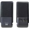 CASSE AUDIO SPEAKER 2.0 EWENT EW3528 6WATT CON JACK PER CUFFIE FRONTALE PER PC NOTEBOOK ALIMENTATE USB
