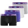 Umbro Umb/1/Bcbx4 Boxer Corti, Nero/Bianco/Blu/Grigio, M (Pacco da 4) Uomo