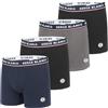 Serge Blanco Mutande Boxer Uomo Cotone, Set da 4, Nero Fren (M)