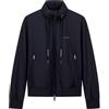 Armani Exchange Giacca blouson da uomo, essenziale, con cappuccio rimovibile, con coulisse e logo laterale, blu scuro, M, Blu scuro, M