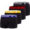 pierre cardin underwear Mutande Boxer Uomo Cotone, Set da 4, Nero B3 (L)