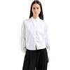 Armani Exchange Women's Icon Project, Sostenibile, Piccolo Logo Ricamo, Camicia, Bianco, M, Bianco Ottico, M