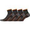 BLACK+DECKER Calze Lavoro Uomo Resistente, Calzini Uomo Corti, traspiranti con rinforzo maleole (set di 4), Nero, Taglie 39/42