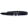 Armani Exchange Cintura essenziale da donna, in metallo argentato, Nero, 85 cm