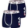 FILA Boxer Uomo Cotone, anti-irritazione, anti-scivolo, set di 2, Nero, Grigio, Taglie S