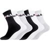 FILA Calzini Uomo Cotone Set di 6 Calze Sportive Uomo, Vestibilità Perfetta e Traspirante, Nero, Taglie 35/38
