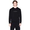 Armani Exchange Felpa da Uomo a Maniche Lunghe, con Logo Front Tone on Tone, Nero, XXL, Nero, XXL