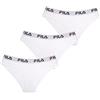 Fila Mutande Donna Cotone, Set da 3, Bianco 43W (XL)