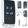 SUPALAND Custodia per Chiave Telecomando di Ricambio per Land Rover Range Rover Sport Discovery Evoque Jaguar F-Pace F-Type E-Pace I-Pace XE XF XJ 2018-2023, Telecomando Senza Chiave a 5 Pulsanti, KOBJXF18A