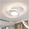 DELIPOP Plafoniera LED Dimmerabile, 40W 3980LM Lampada da Soffitto Moderna con Telecomando 3000K-6500K, Lampadario LED Soffitto per Camera da Letto Soggiorno Cucina Corridoio Ufficio, Bianco