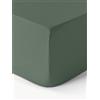 Westwing Collection Lenzuolo con angoli boxspring in cotone percalle Elsie - Verde