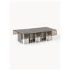 Westwing Collection Tavolino da salotto con piano in vetro Jouri - Argento