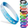 Hodmec Braccialetti personalizzati in silicone con logo del testo Braccialetti in gomma personalizzati 1 confezione braccialetto in silicone personalizzato per eventi, sport, feste, matrimoni