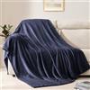 BEAUTEX Coperta in pile per divano, divano o letto, morbida coperta in peluche pelosa, lussuosa, super comoda e confortevole per tutte le stagioni (blu navy, 127 x 152,4 cm)