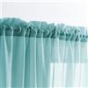 MYSTIC-HOME Tende velate Lunghe 95 Pollici, Tende a Tasca per Bastoncini per finestre, Pannelli per Tende in Voile Semi pieghettati per Cortile, Set di 2, 52x95, Verde Acqua