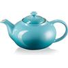 Le Creuset Teiera Classic in Gres Vetrificato, 1.3 litri, per 3 e 4 Tazze, Blu Caribe, 80702131700003