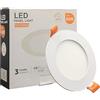FactorLED Downlight LED Soffitto da incasso circolare Slim 9 cm 6W (60W), pannello rotondo da incasso, piastra extra sottile, luce selezionabile 2700K-4000K-5700K (CCT) (1, Ø90 mm)