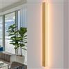 AOEH Lampada Da Parete In Legno Illuminazione Da Parete Lunga Led Appliques Per Interni Lampada A Muro Moderna Dimmerabile Con Telecomando 41w Applique Per Camera Da Letto Soggiorno Corridoio, 115cm