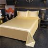 DMKD Lenzuolo piatto in raso, 120 x 230 cm, 180 x 230 cm, 230 x 250 cm, per 2 persone, lenzuolo piano in microfibra, morbido, lenzuola traspiranti (colore: oro, dimensioni: piatto 180 x 230 cm)