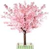 LANLONG Albero di ciliegio artificiale, realizzato a mano, per interni ed esterni, 1,5 m, con tronco in legno naturale e fiori realistici, decorazione per casa, ufficio, feste, matrimoni (rosa, 1,5 m)