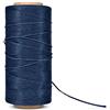 Flexzion Filo cerato, 260 metri, 0,8 mm, in poliestere 150D, per cucire pelle, rilegatura, cuciture, riparazione, perline e progetti fai da te (blu navy)