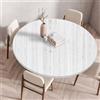 Odot Tovaglia Rotonda Antimacchia con Bordo Elastico, 3D Stampa Tovaglia da Tavola Lavabile Antiscivolo Copritavolo per Compleanno, Cucina, Tavolo da Pranzo, Caffè, Feste, Cene (60cm,Bianco)