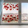 GORGECRAFT Adesivi per Finestre Grandi con Papaveri di Agosto Adesivi Statici per Porte Scorrevoli in Vetro Decorazione in Vinile Avviso per Camera da Letto Bagno Decalcomania Anticollisione 38x116cm