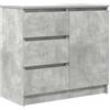 vidaXL Credenza con Cassetto Grigio Cemento 71x35x65 cm in Truciolato, Mobile Contenitore, Mobile credenza, Armadio corridoio, Mobile Buffet