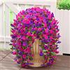 ZUXOLBIN 4 fiori artificiali da appendere per esterni, piante finte da appendere, decorazione primaverile ed estate, resistenti ai raggi UV, fiori finti in seta per casa, giardino, cortile, balcone
