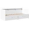 vidaXL Divano Letto con Cassetti Senza Materasso Bianco 90x200 cm
