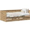 vidaXL Daybed Rovere Artigianale 90 x 190 cm Legno Multistrato, Letto daybed Compatto, Rettangolare per camere Moderne, salvaspazio, Versatile, Funzionale e stiloso