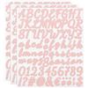 QUARKZMAN 3 Fogli 252 Pezzi Kit Adesivi Lettere Numeri, 1 Pollice Alfabeto Corsivo in Vinile Autoadesivo per Segno Cassetta Posta Decorazioni Fai Da Te, Rosa