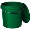 BenBow Secchio con coperchio 20l verde 100x 20 litri - sicuro per gli alimenti, stabile, ermetico, a prova di perdite - contenitore per la conservazione in plastica, con manico in metallo - vuoto