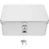 Generic Scatola di Immagazzinaggio Vintage in Latta con Lucchetto e Chiave, Organizer Versatile in Metallo Argento per Casa e Scrivania, Contenitore Decorativo Elegante