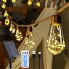 Ollny Catena luminosa a energia solare per esterni, con 16 lampadine S17, 8 m, resistente alle intemperie, 8 modalità, timer, dimmerabile, USB, per giardino, balcone, terrazza, matrimoni, feste