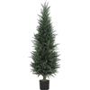HOMCOM Cipresso artificiale grande 120 cm, piante artificiali in vaso, cipresso artificiale resistente ai raggi UV come decorazione reale per soggiorno camera da letto ufficio balcone