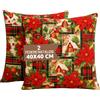 SoNiT home decor SONIT - Copri Cuscini Natalizi per Divano 40x40 - Set 2 Federe Natalizie per Cuscino Natale Made in Italy - Casette