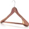 HANGERWORLD 5 Grucce Appendiabiti 45cm in Legno di Cedro Antitarme con Spalline Larghe Arrotondate