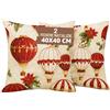 SoNiT home decor SONIT - Copri Cuscini Natalizi per Divano - Set 2 Federe Cuscini Divano 50x50 Natale Made in Italy - Mongolfiera